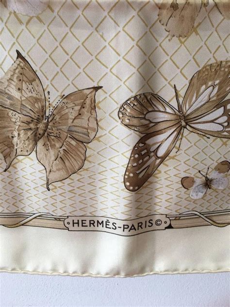 Hermes Vintage Farandole Butterfly Print Silk Scarf c1988 